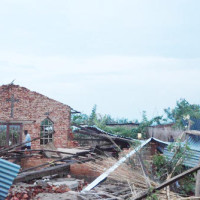 Une maison complètement dévastée lors de ces pluies torrentielles ©Iwacu