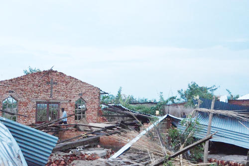 Une maison complètement dévastée lors de ces pluies torrentielles ©Iwacu