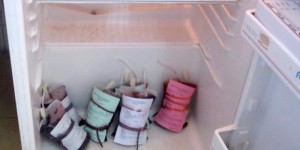 Les seules poches de sang se trouvant dans les frigos du CRTS de Gitega ©Iwacu