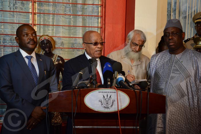 Le 24 février 2016, cinq présidents africains débarquent à Bujumbura pour une visite de deux jours.