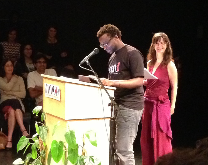 Roland Rugero, during a public reading at New Orleans Creative Arts Center (Photo©E.Volk)