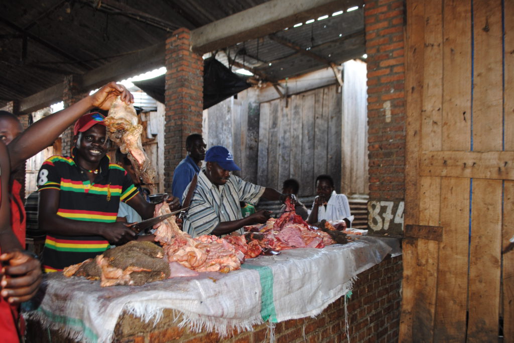 Holding knives in their hands, butchers ask for water as soon as possible ©Iwacu