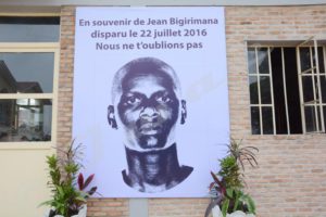 A giant portrait of Jean on the premises of Iwacu Press Group to pay tribute to our disappeared colleague.