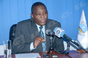 Amb. Zachary Muburi-Muita at a press conference in the ICGLR secretariat in Bujumbura