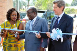 Pablo Lembo and Joseph Bangurambona cutting the ribbon