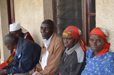 Cataract patients waiting for their turn for preoperative assessment at Prince Régent Charles Hospital