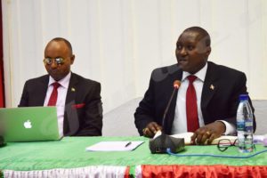 Alain- Guillaume Bunyoni (left) and Emmanuel Ntahomvukiye (right) were invited in the session of Oral questions in the National Assembly