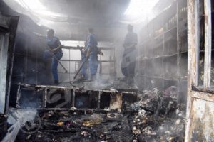 Fire has damaged all goods in the food store 