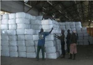 Piles of insecticide-treated mosquito-nets