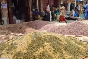 Beans sale point in Kamenge area, North Bujumbura.