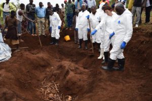 In the presence of children, the exhumation stage of the remains of the mass graves officially began on Monday, February 27, in Rusaka.