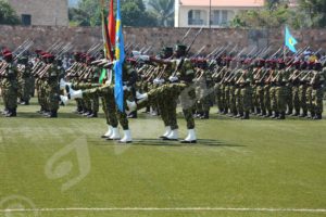 Burundian soldiers on parade in Bujumbura 