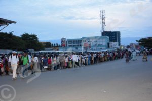 Long queues at the northern Bujumbura bus stop 