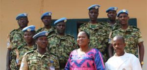 Local administrative officials in CAR visit the Burundi peacekeeping contingent