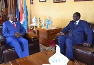 Michel Kafando, UNSG Special Envoy in Burundi alongside Burundi President Pierre Nkurunziza