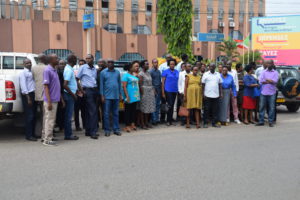 Ecobank employees dismissed staged a sit in to claim for their allowances