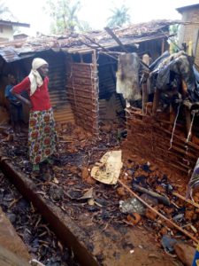 A house being destroyed in Kuruyange site