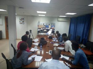 Burundian journalists followed the video press conference organized by the World Bank