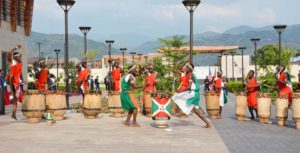 Burundian Drummers playing drums