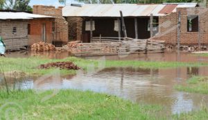 The houses destroyed in Muyange area following the torrential rain