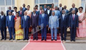 The new government ministers after the swearing-in ceremonies