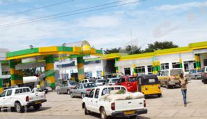 Vehicles in the queue at Kigobe City Oil” station 