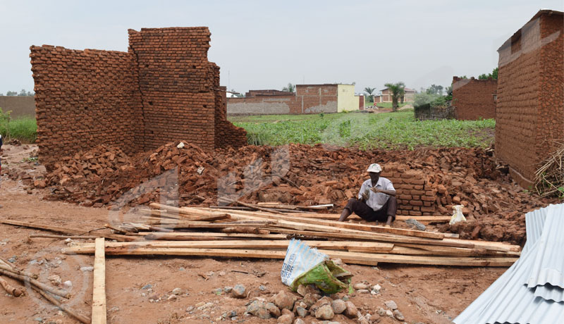 One of the destroyed houses