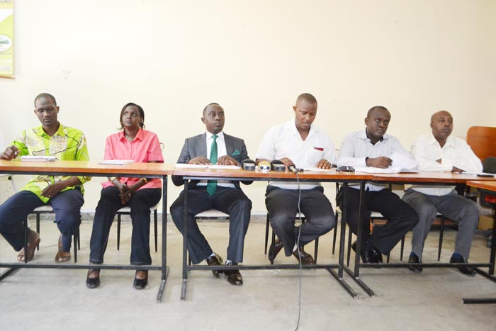 Quelques responsables des OSC et OPM, lors du point de presse. ©Iwacu