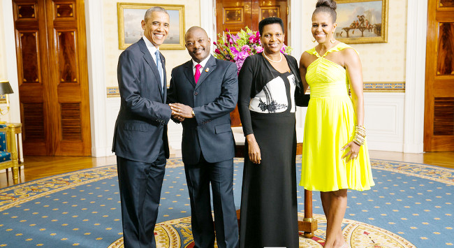 Les couples présidentiels américains et burundais, à la Maison Blanche ©Iwacu