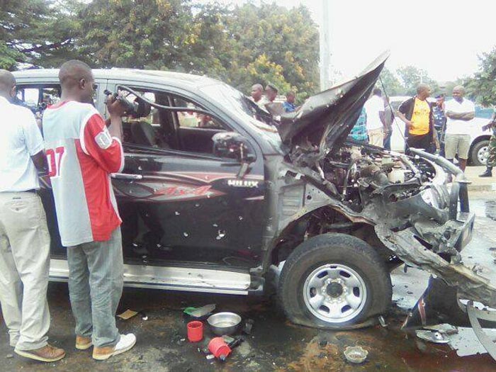 Le véhicule dans lequel se trouve Adolphe Nshimirimana lors de cette attaque