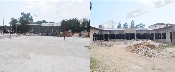 Toujours en constructions, la salle de cérémonies et les deux terrains sportifs à Kumugumya.