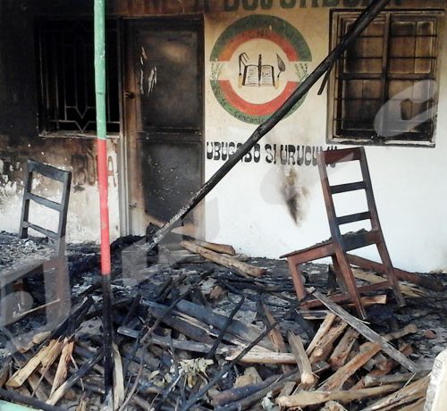 Mercredi, 19 juin 2019- Dans la nuit de samedi 15 juin, la permanence provinciale du parti CNL située au chef-lieu de la commune Nyabiraba a été incendiée./© Térence Mpozenzi/Iwacu