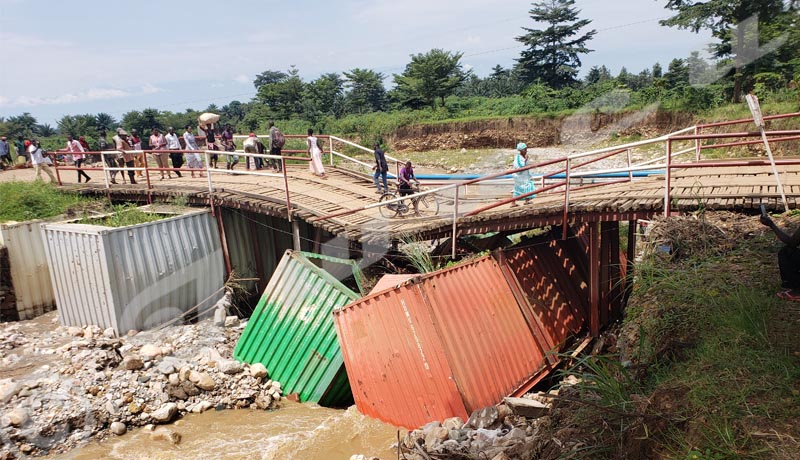 Bubanza : le pont de secours de Murago s’est affaissé, les usagers déboussolés