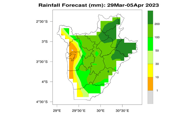 Des fortes pluies attendues dans le Bugesera, Bweru, Moso et Buyogoma